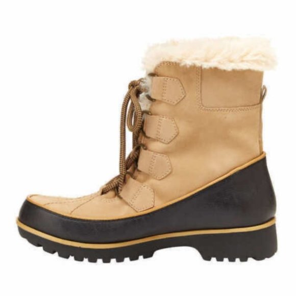 NEW MALDIVE ANKLE BOOTS JBU WEATHER READY FAUX FUR SIZE 8 TAN NIB - Picture 4 of 5